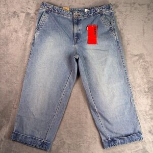 Vintage Levi's Capri Buckle Jeans Women's 14 Blue Medium Wash Denim Y2K Crop